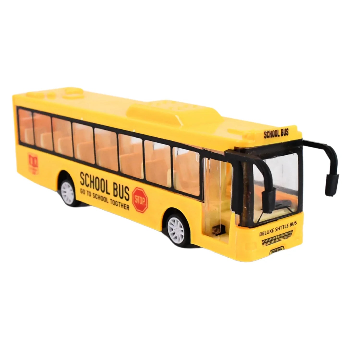 Inertia Bus Toys High Simulation Yellow Fine Details Mini Bus Model Car Toys Prizes For Gift Collections - Zidbik