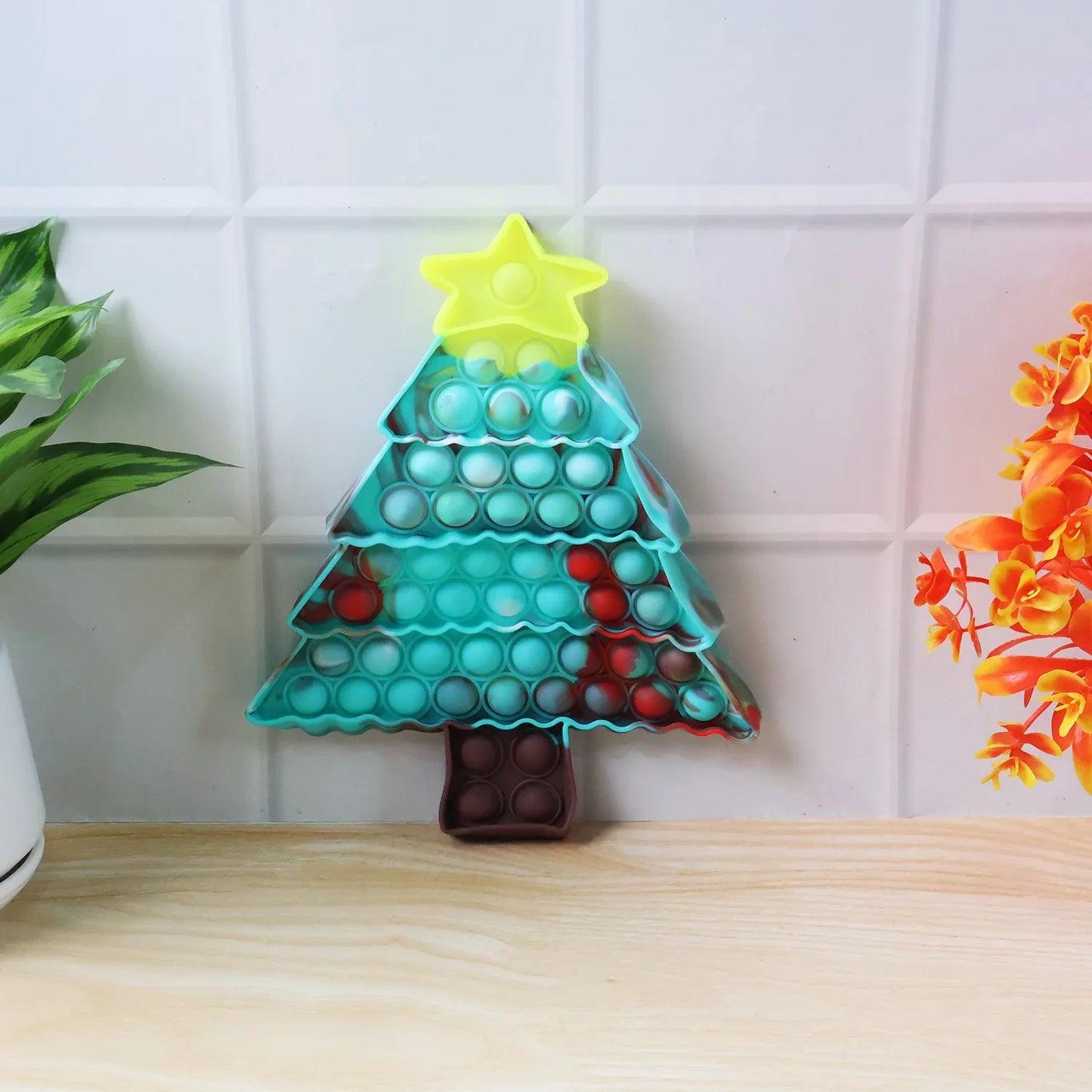 Premium Tree Shape Silicone Pop It Fidget Toy (1 Pc) - Zidbik