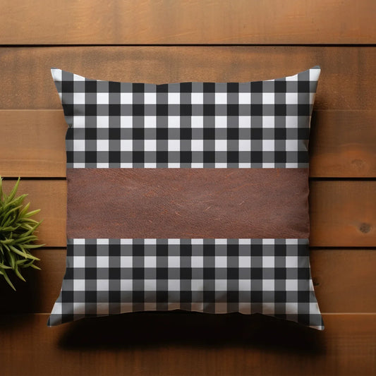 Pillow Covers Leather Cotton Cushion Covers (17 17 Inch 1 Pair 2 Pc) - Zidbik