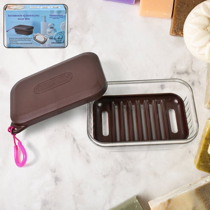 Bathroom  Travel Plastic Soap Box With Lid (1 Pc) - Zidbik