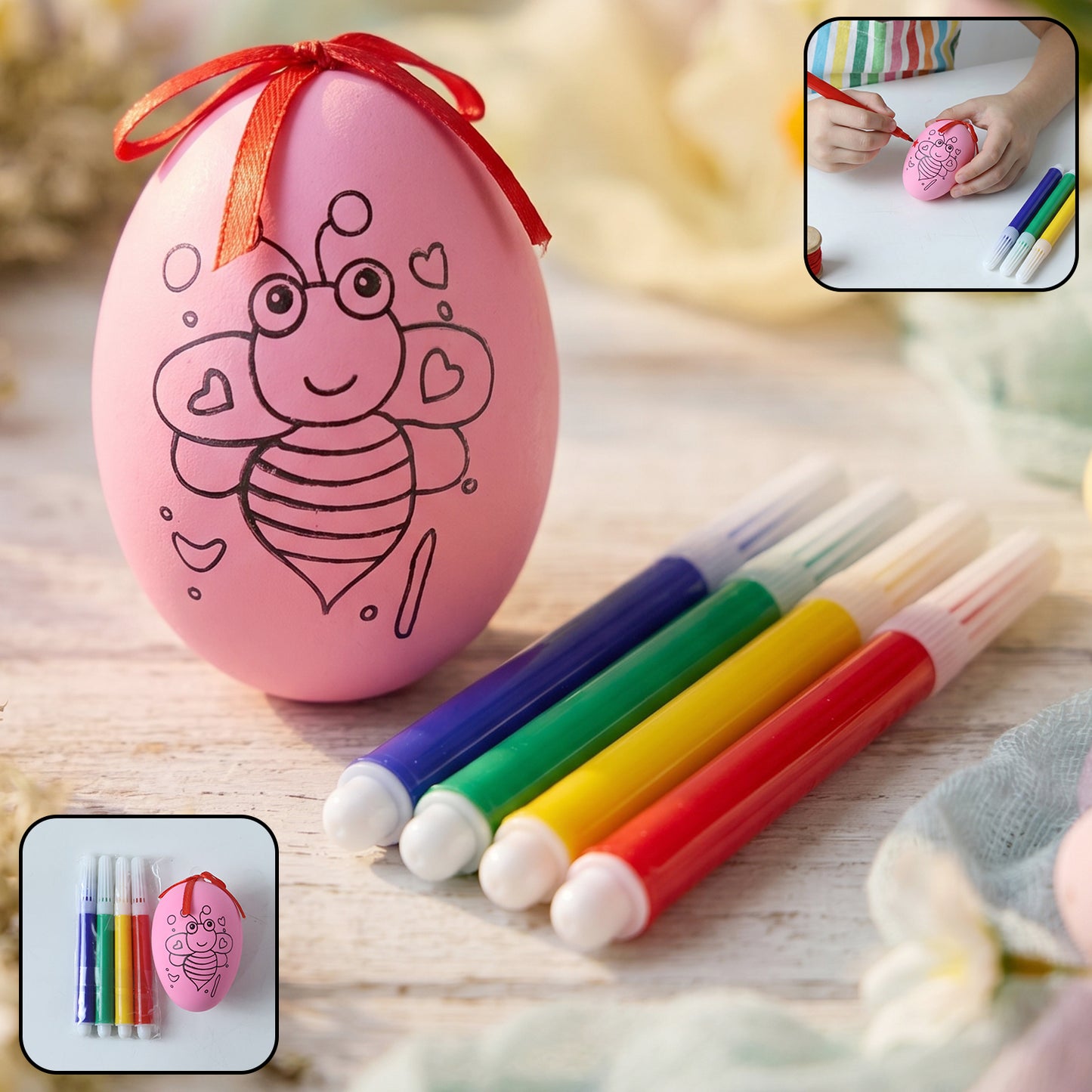 Creative Diy Paint Egg And Color Pens (1  Set)