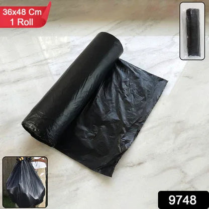 Heavy-duty Black Garbage Bag Roll For Home Commercial Waste Disposal (1 Roll) - Zidbik