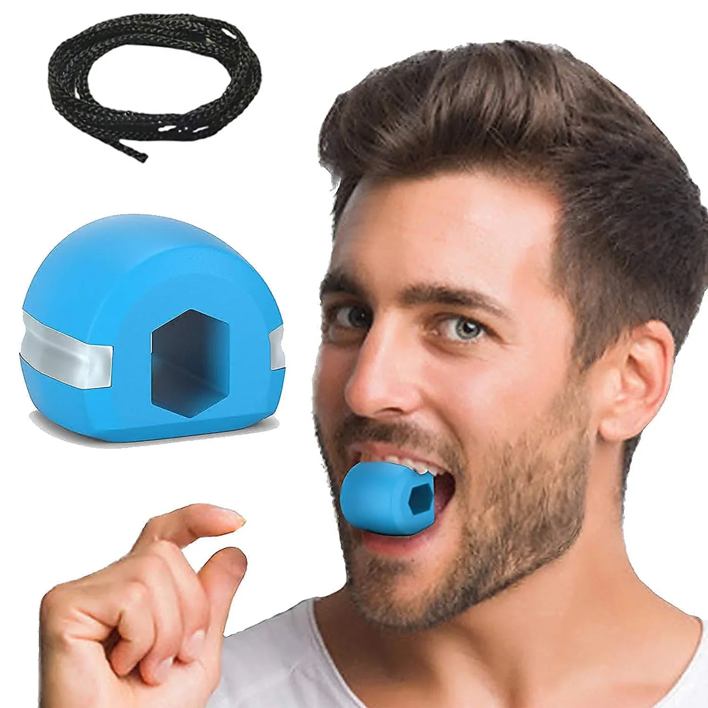 6128 Dark Blue Jaw Exerciser Used To Gain Sharp And Chiselled Jawline Easily And Fast - Zidbik