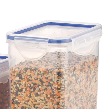 5827 Rectangle Abs Airtight Food Storage Containers With Leak Proof Locking Lid Storage Container Set Of 3 Pc (Approx Capacity 500ml1000ml1500ml Transparent) - Zidbik