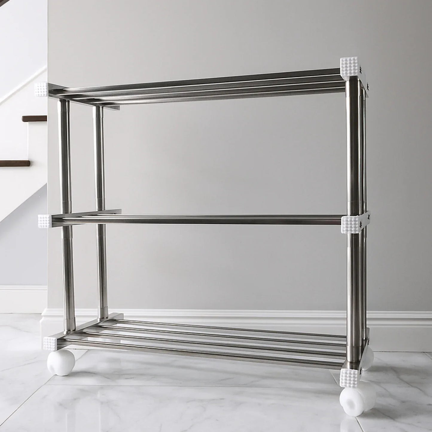 Supermom Stainless Steel Multipurpose Shoe Storage Rack - (1 Pc) - Zidbik