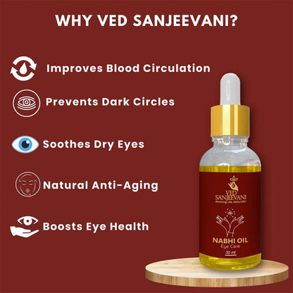 Ved Sanjeevani 100 Organic Ayurvedic Nabhi Oil For Eye Care (30ml  1 Pc) - Zidbik