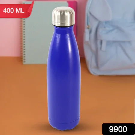 Stainless Steel Single Wall Water Bottle 400ml Approx - Zidbik
