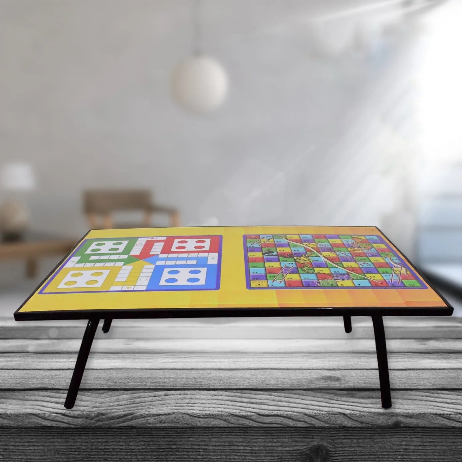 Foldable Multipurpose Mix Design Games Table Board Bed Study Table (48 28 Cm 1 Pc) - Zidbik