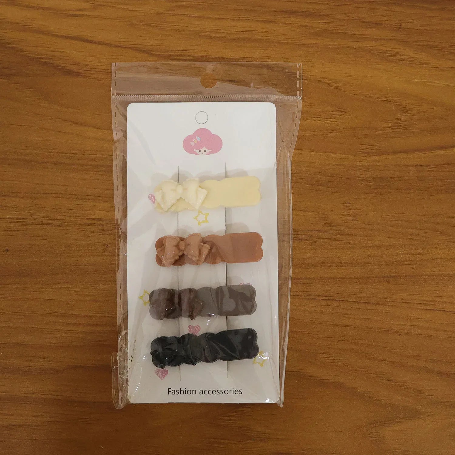 Elegant Bow Design Hair Clips Set (4 Pc) - Zidbik