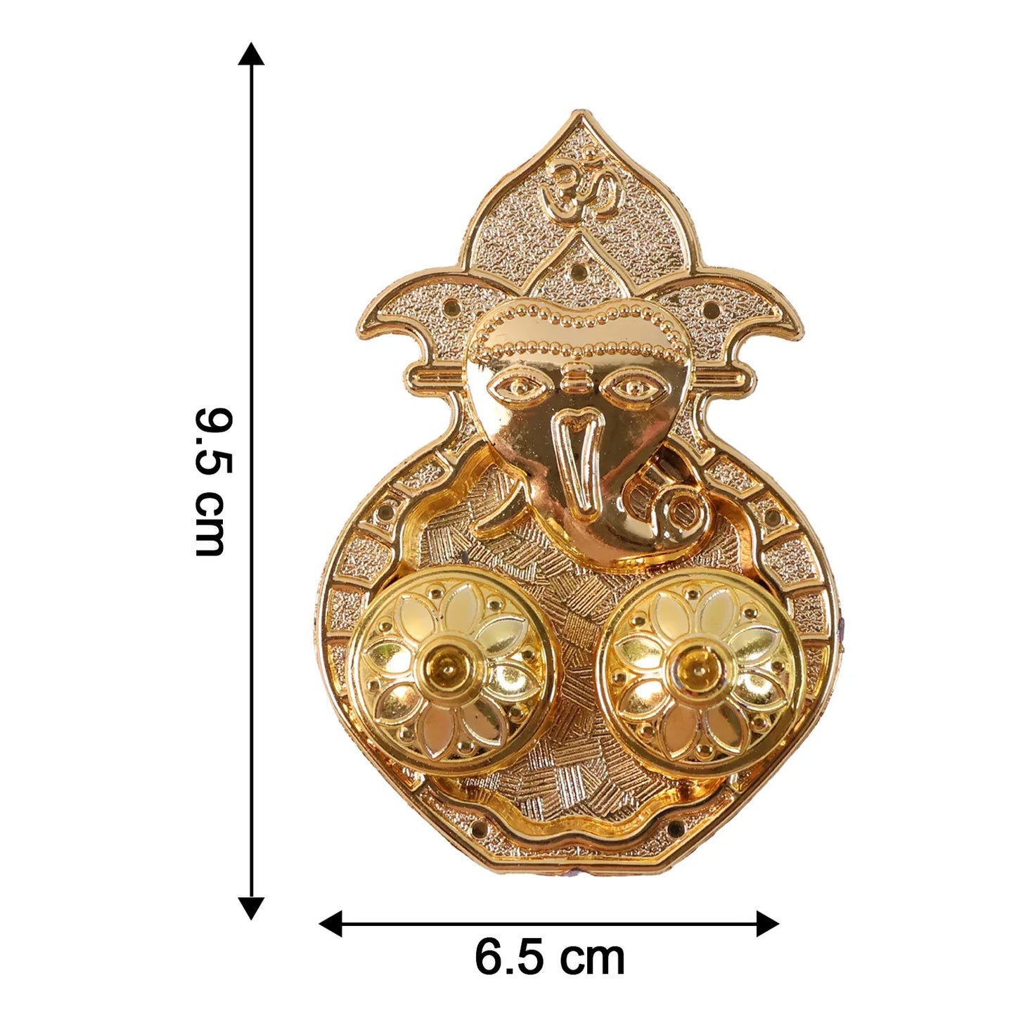Traditional Golden Lord Ganesha Kumkum Dish (1 Pc) - Zidbik