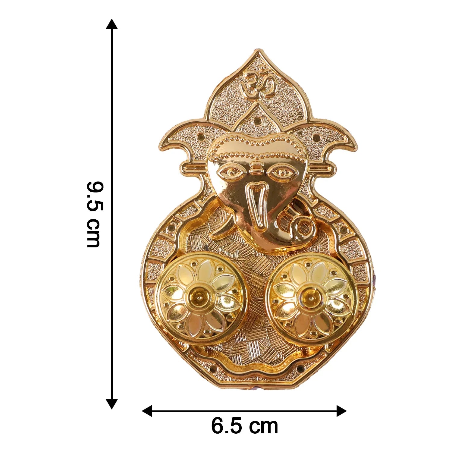 Traditional Golden Lord Ganesha Kumkum Dish (1 Pc) - Zidbik