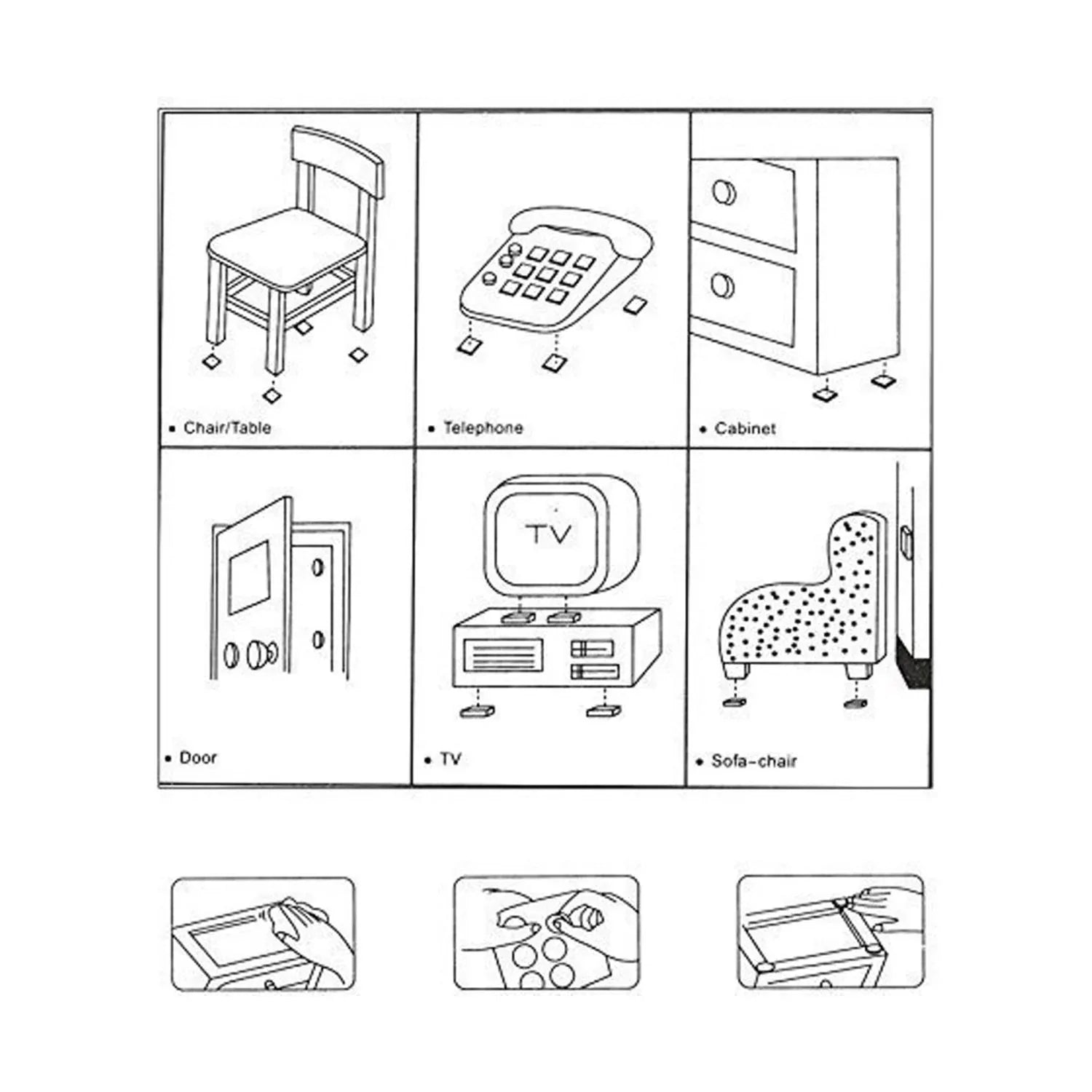 28 Pc Rubber Furniture Pads Self Sticking Non Slip Furniture Noise Insulation Pads - Zidbik