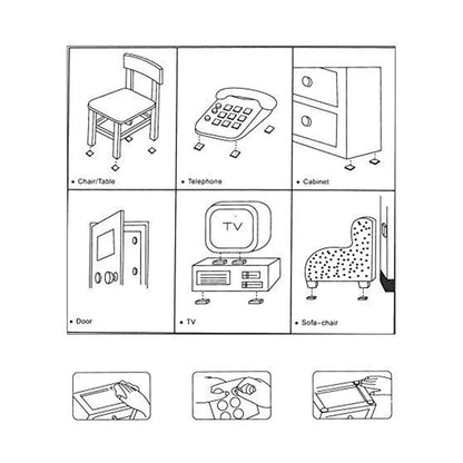 28 Pc Rubber Furniture Pads Self Sticking Non Slip Furniture Noise Insulation Pads - Zidbik