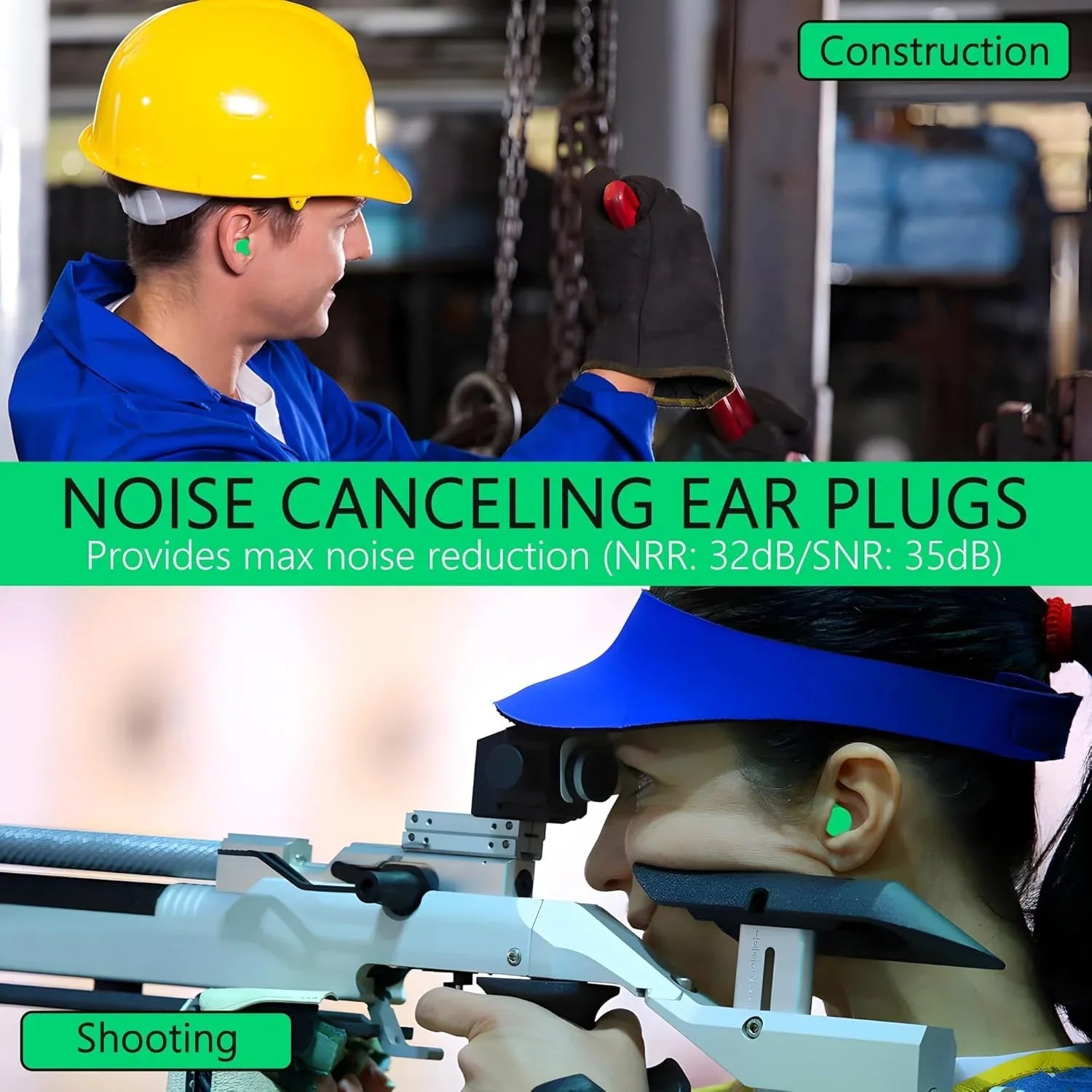 Earplugs Noise Reduction For Noise (1 Pair Foam) - Zidbik