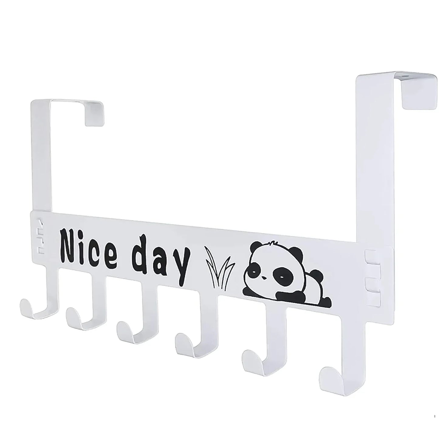Heavy-duty Carbon Steel Door Hook Hanger Rack (2 Pc 6 Hook White) - Zidbik