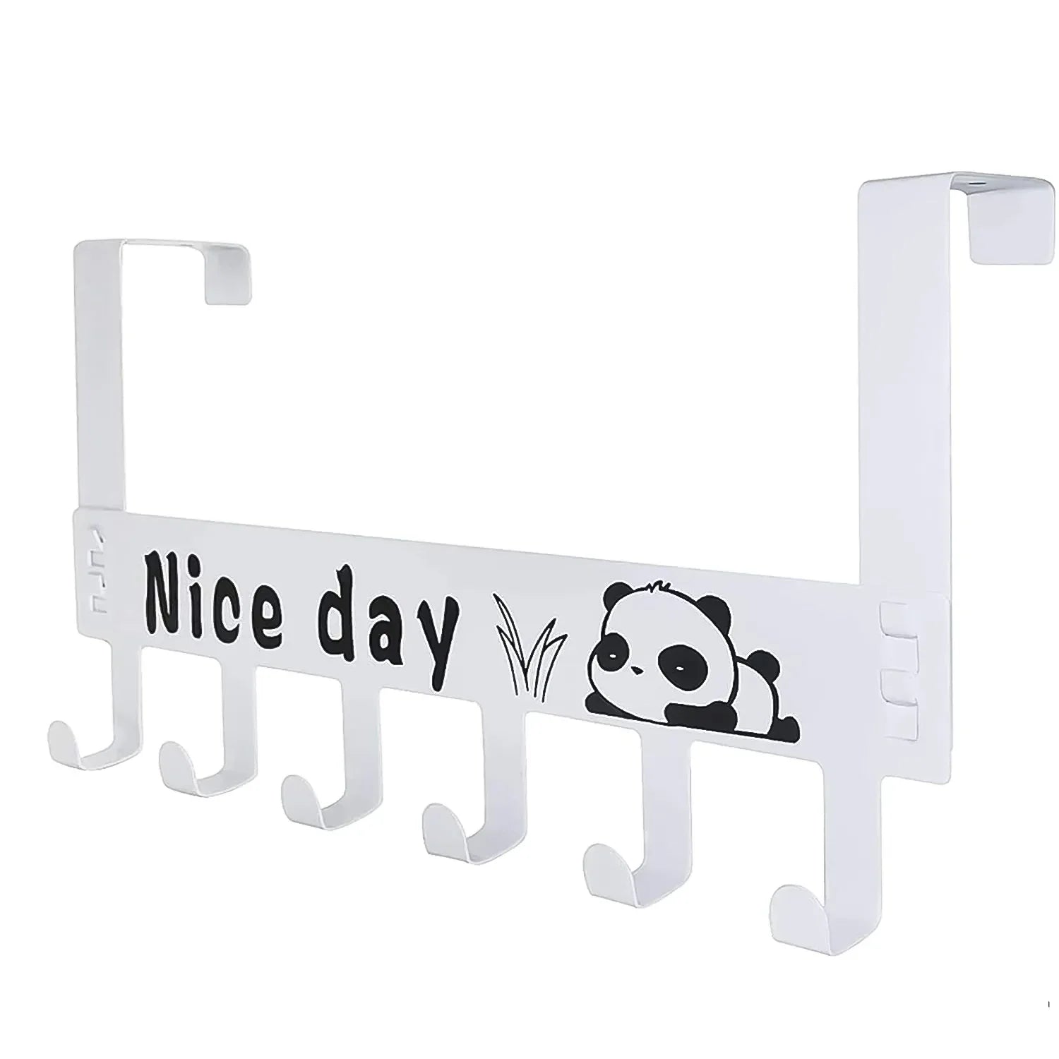 Heavy-duty Carbon Steel Door Hook Hanger Rack (2 Pc 6 Hook White) - Zidbik