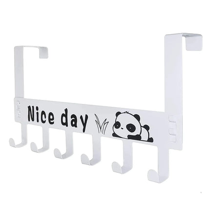 Heavy-duty Carbon Steel Door Hook Hanger Rack (2 Pc 6 Hook White) - Zidbik