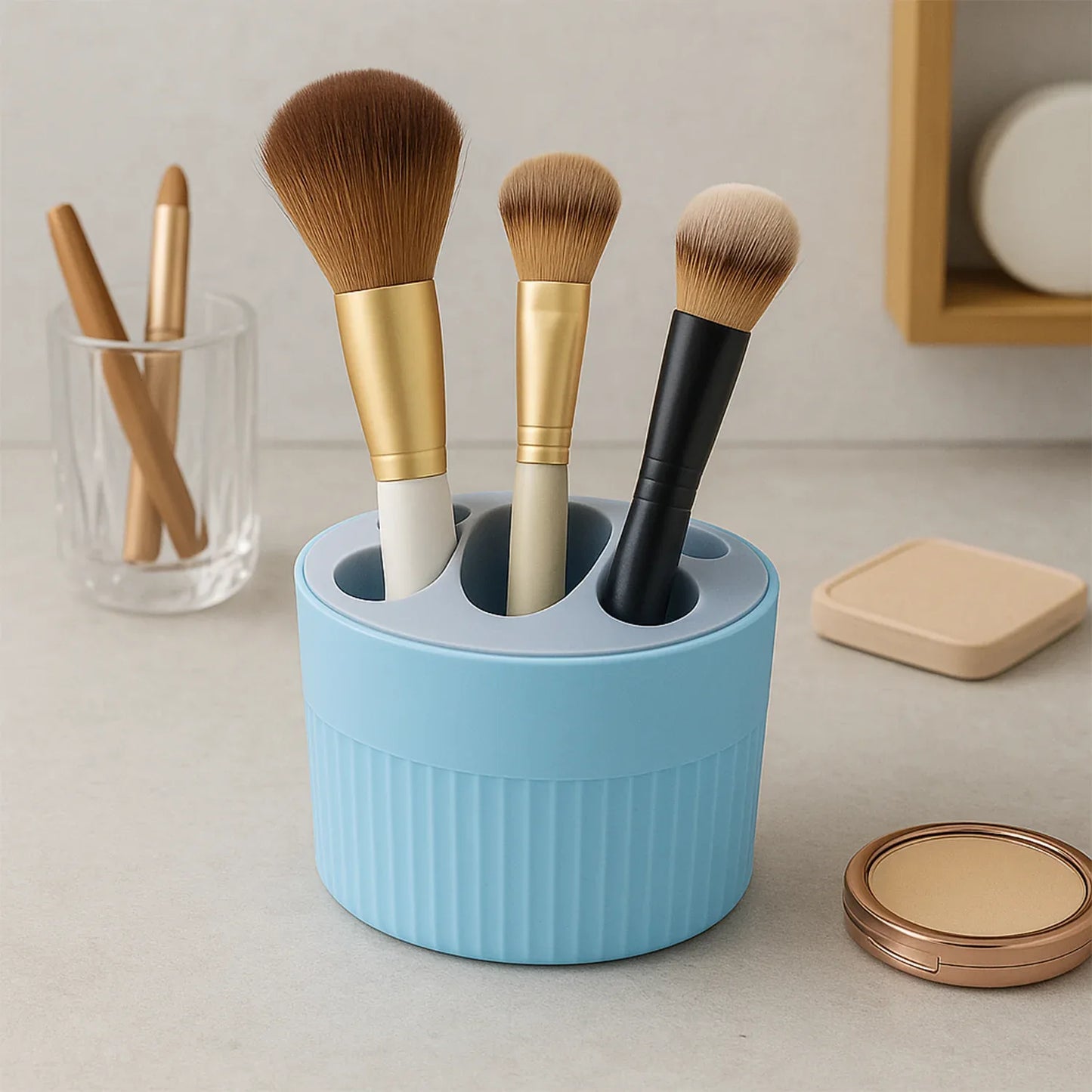 Multipurpose Bathroom Toothbrush And Utility Holder Stand With Multiple Slots (1 Pc) - Zidbik