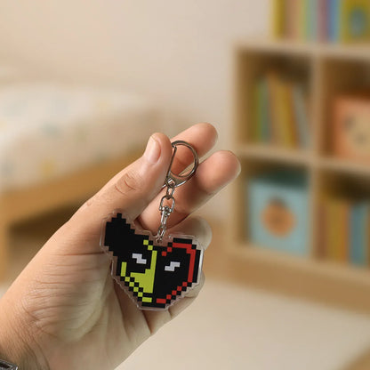 Pixel Style Acrylic Cartoon Keychain With Funky Design (1 Pc) - Zidbik