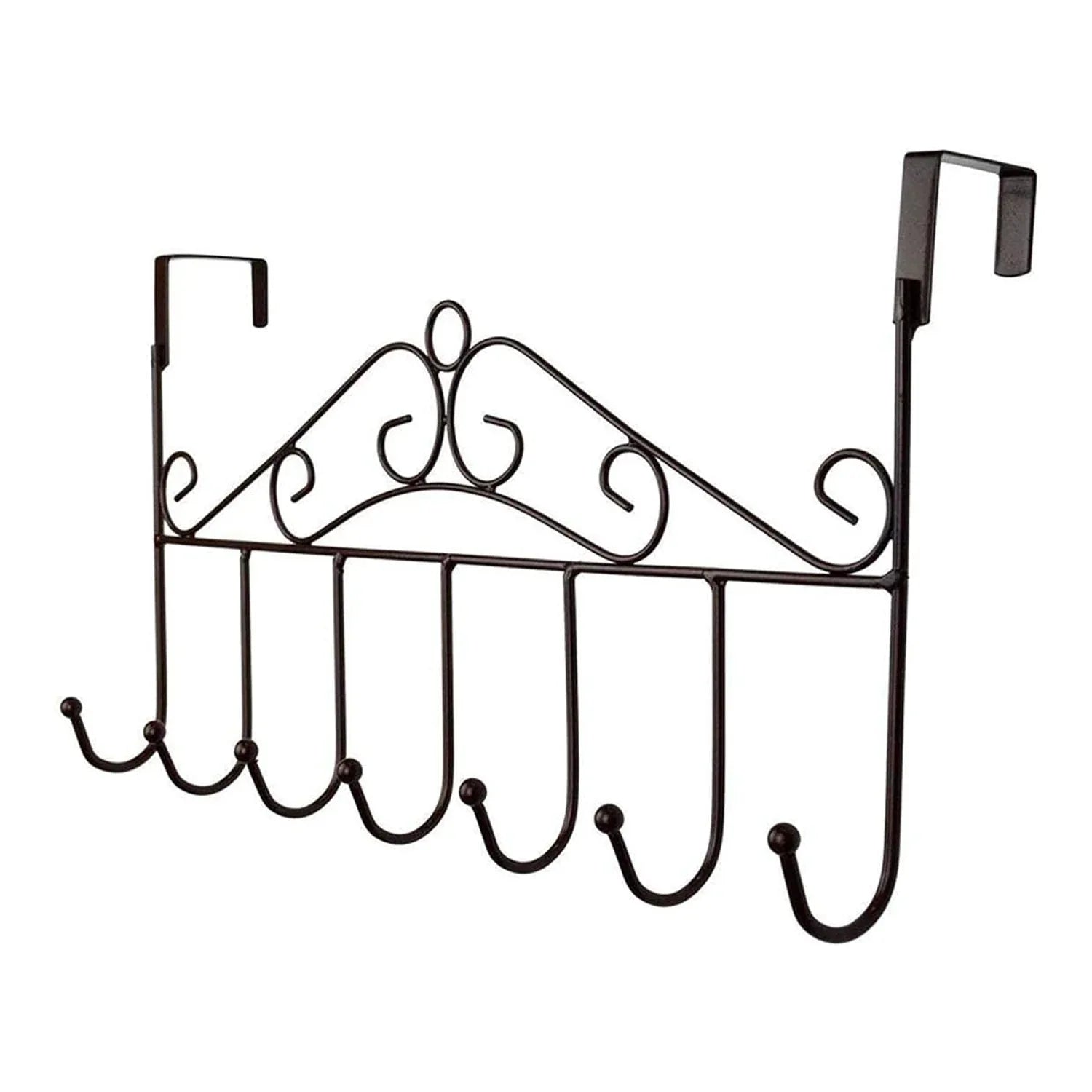 Over The Door Hanger Rack 7 Hooks Decorative Ognazier Hook Rack Stylish Door Hanger Door Hook Hangers With 7 Hooksmetal Hanging Rack For Home Office Use - Zidbik