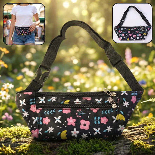 Floral Print Adjustable Waist Bag Fanny Pack (1 Pc) - Zidbik