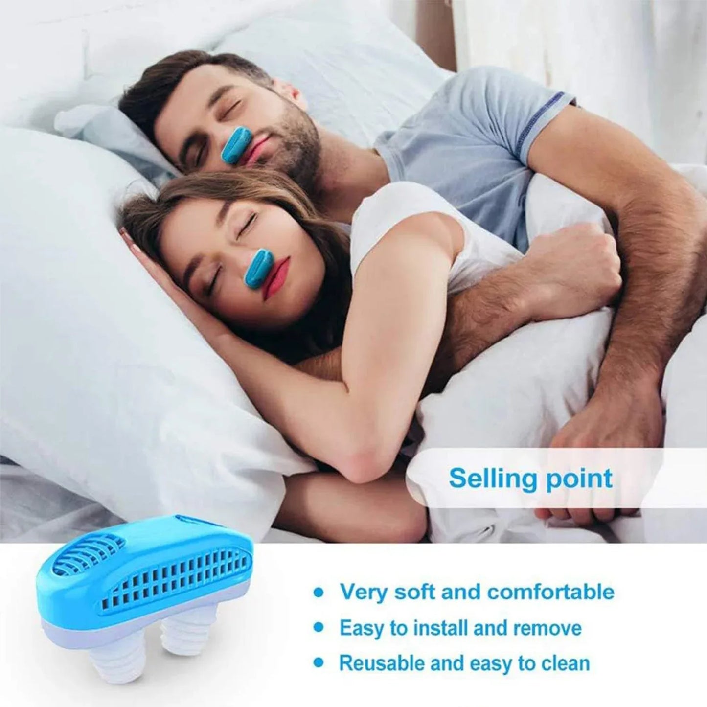 2 In 1 Anti Snoring And Air Purifier Nose Clip Anti Snoring Device (1 Pc With Plastic Case) - Zidbik