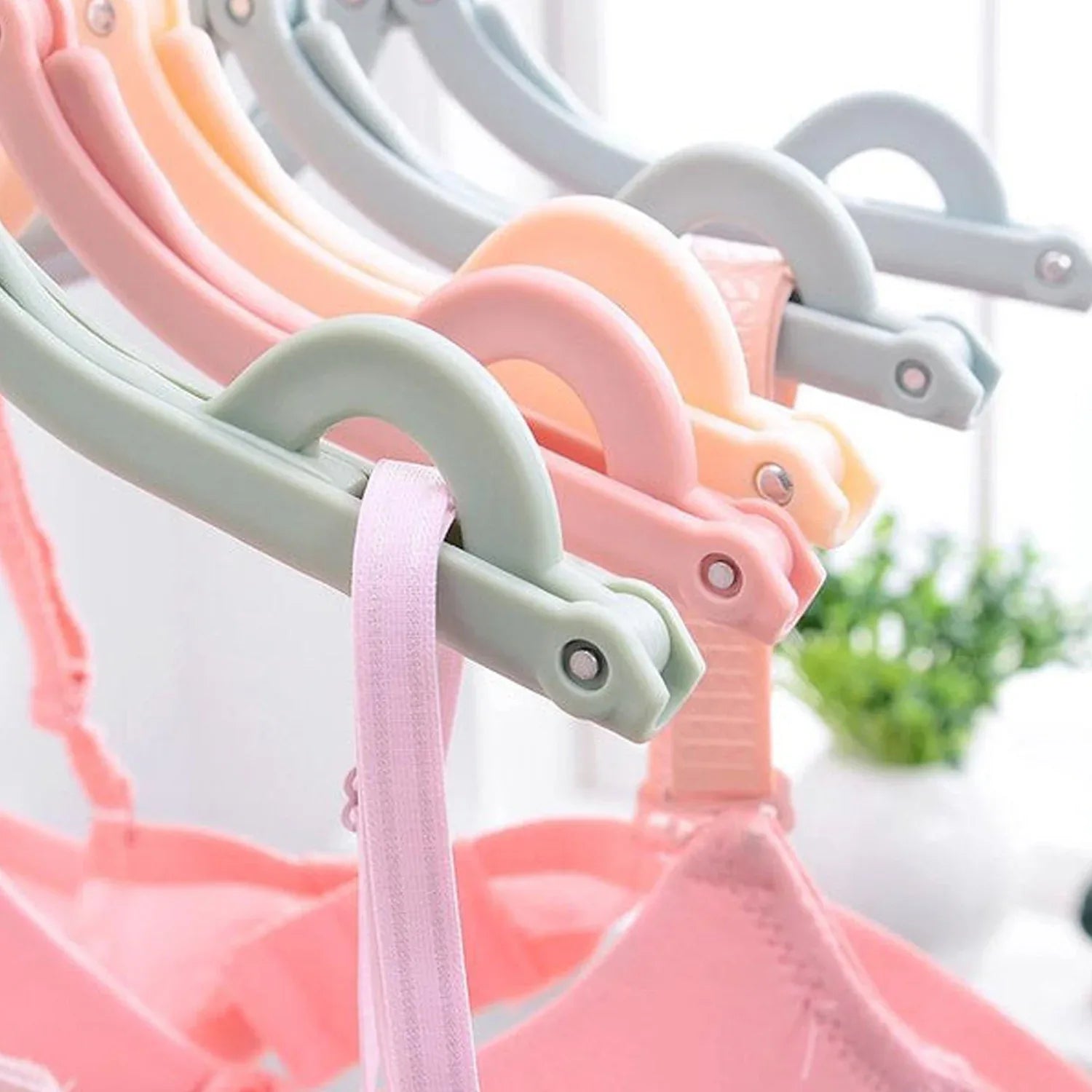 1432a Travel Hangers With Clips Portable Folding Clothes Hangers For Scarves Suits Trousers Pants Shirts Socks Underwear Travel Home Foldable Clothes Drying Rack - Zidbik