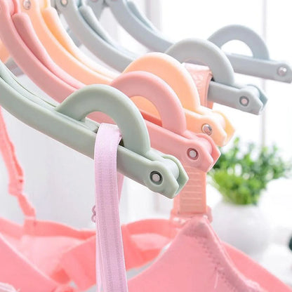 1432a Travel Hangers With Clips Portable Folding Clothes Hangers For Scarves Suits Trousers Pants Shirts Socks Underwear Travel Home Foldable Clothes Drying Rack - Zidbik