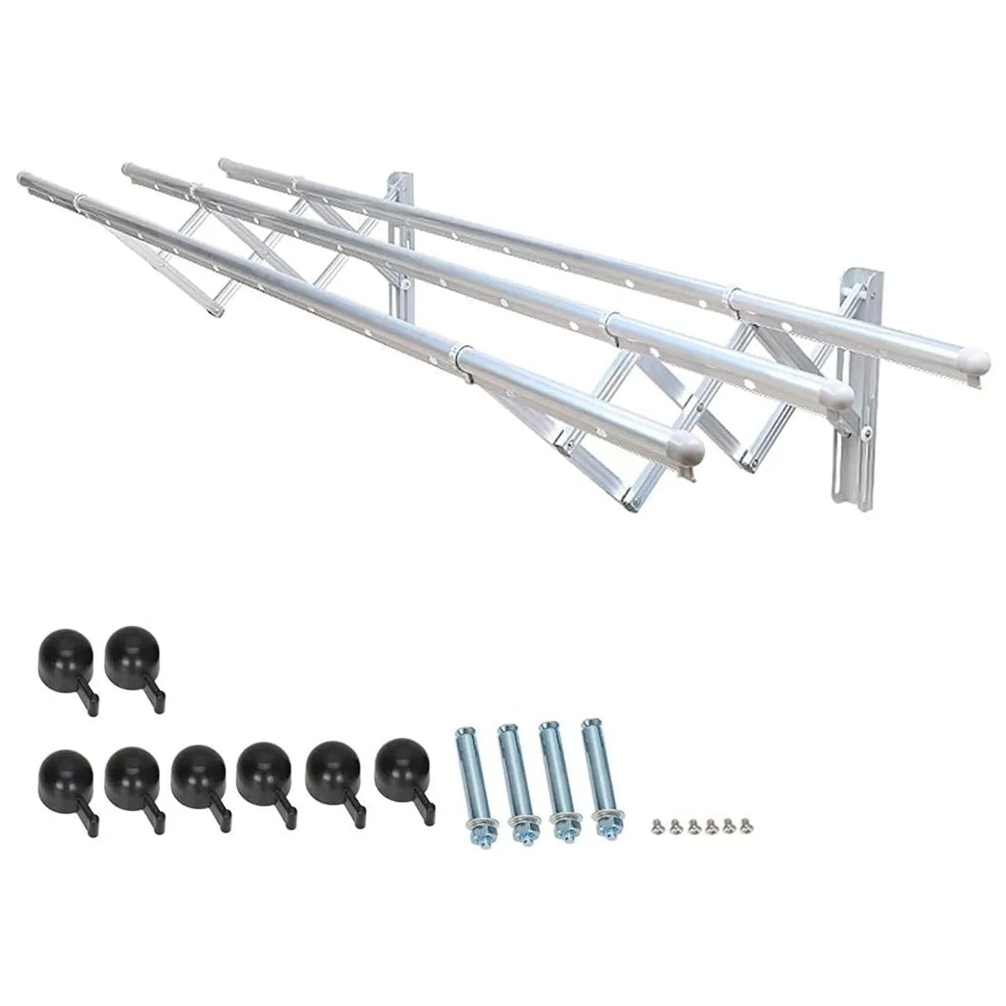 8785 Clothes Rail Rack Clothes Drying Racks Airer Clothes Drying Rack Wall Mounted Clotheshorse Clothes Airer Washing Cloth Line Extendable Fold Towel Rack Bar For Bathroom Indoor Outdoor - Zidbik