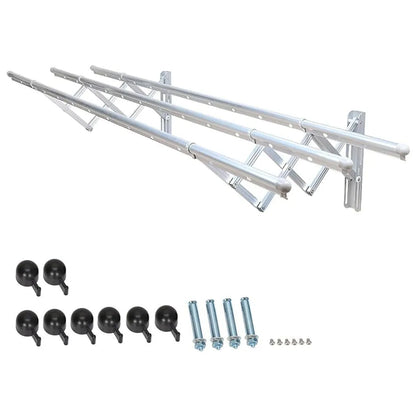 8785 Clothes Rail Rack Clothes Drying Racks Airer Clothes Drying Rack Wall Mounted Clotheshorse Clothes Airer Washing Cloth Line Extendable Fold Towel Rack Bar For Bathroom Indoor Outdoor - Zidbik