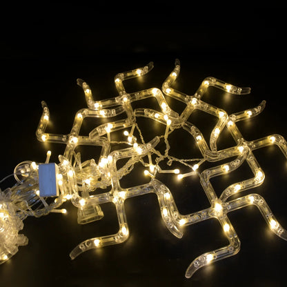 8320 Swastik Om Curtain Decorative Lights String Lights With 12 Hanging Props138 Led Diwali Decoration Items For Home Decor Night Light Room Lights For Bedroom Balcony Decor. - Zidbik