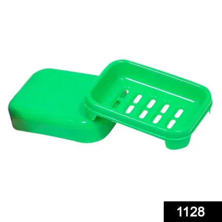 1128 Covered Soap Keeping Plastic Case For Bathroom Use - Zidbik