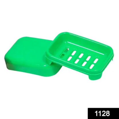 1128 Covered Soap Keeping Plastic Case For Bathroom Use - Zidbik