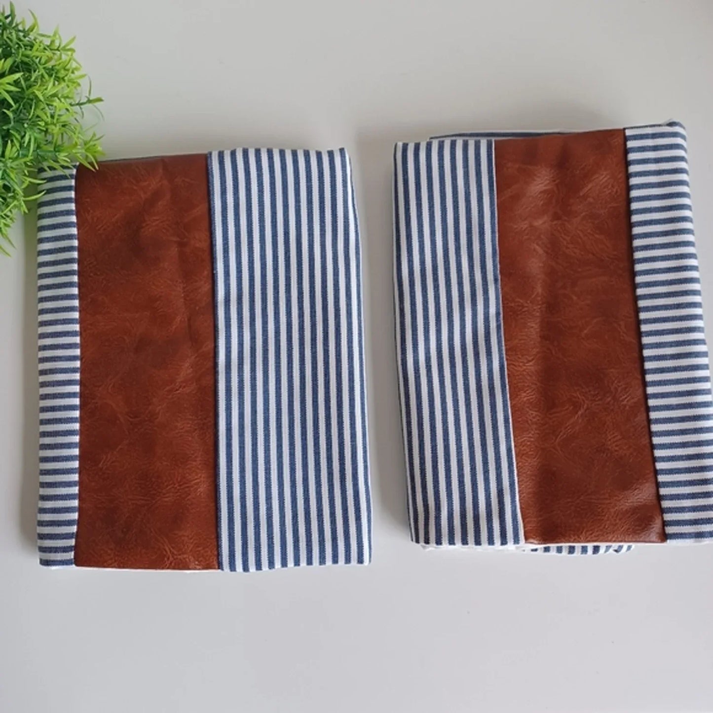 Pillow Covers Leather Cotton Cushion Covers (16 16 Inch 1 Pair 2 Pc) - Zidbik