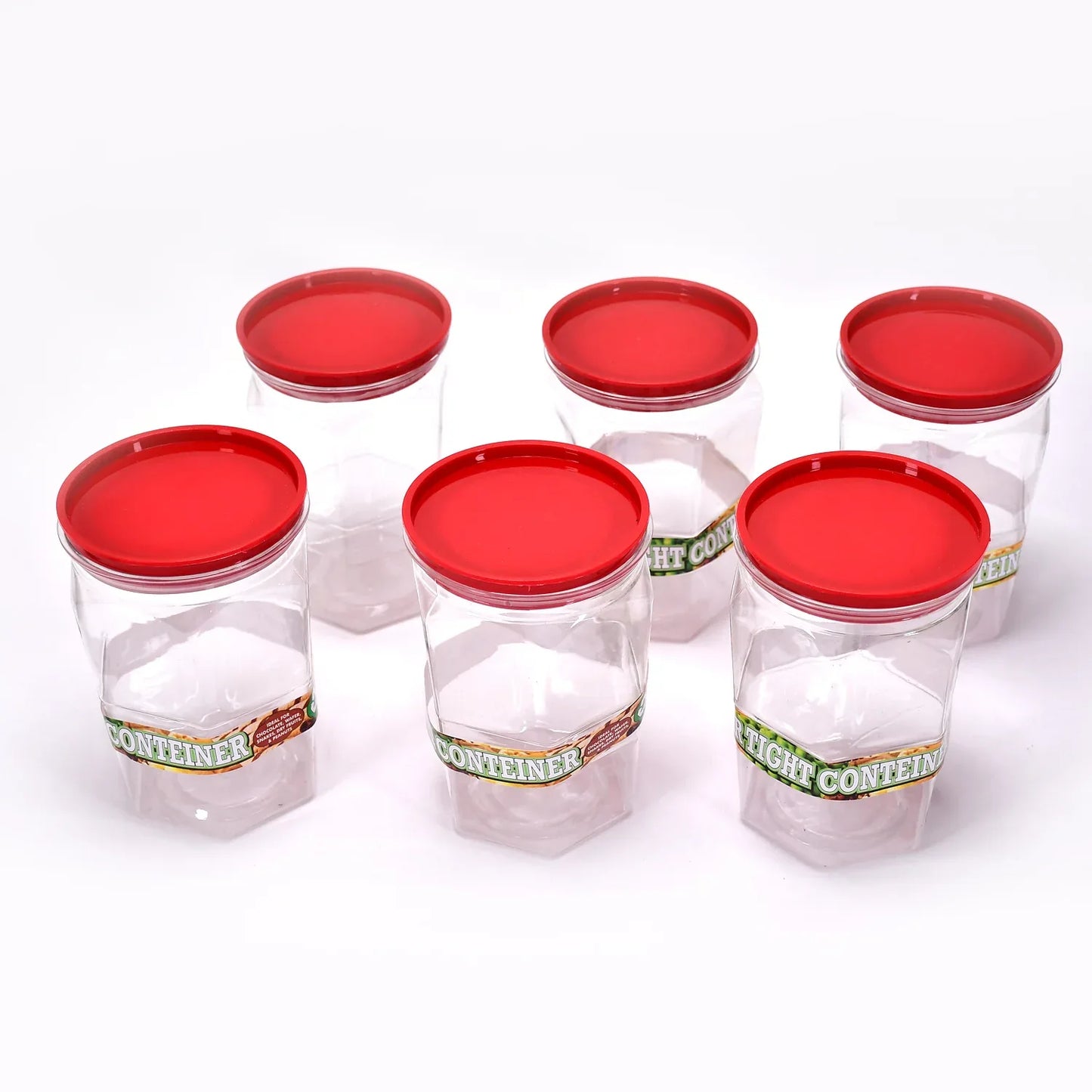 2299 Air Tight Kitchen Storage Container For Rice Dal Atta Bpa-free Flour Cereals Snacks Stackable Modular Round. (Approx - 1100ml Set Of 6pcs) - Zidbik