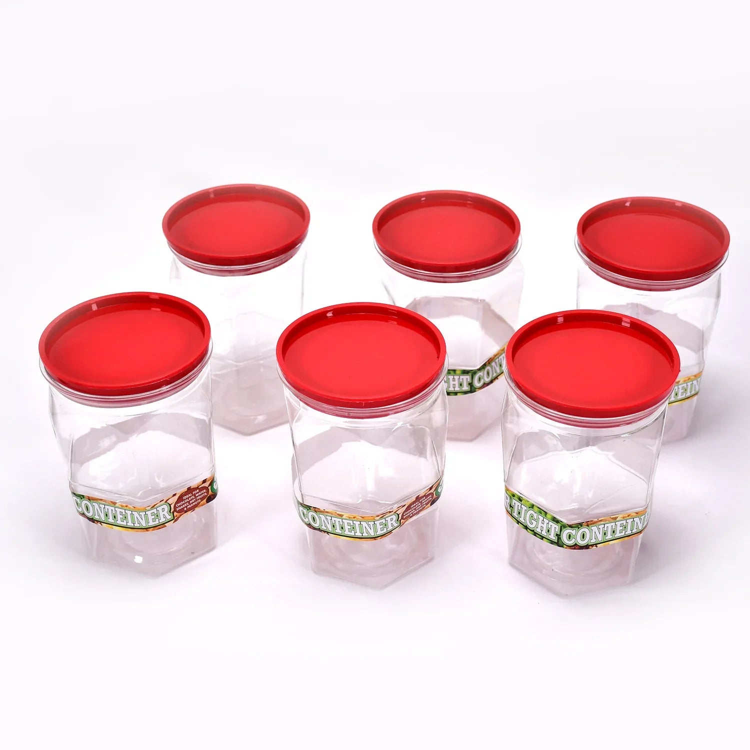 2299 Air Tight Kitchen Storage Container For Rice Dal Atta Bpa-free Flour Cereals Snacks Stackable Modular Round. (Approx - 1100ml Set Of 6pcs) - Zidbik