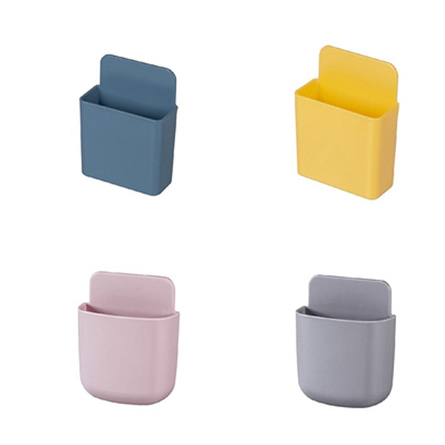 1374 Wall Mounted Storage Case With Mobile Phone Charging Port Plug Holder - Pack Of 4 Pcs - Zidbik