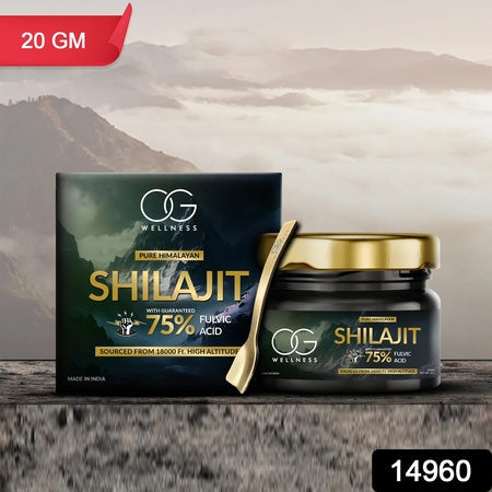 Og Wellness Himalayan Shilajit Resin 20 Gm - Pure Organic Health Supplement - Zidbik