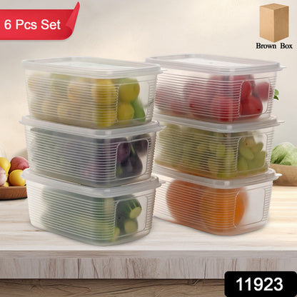 6 Pcs Multipurpose Plastic Food Storage Container Set - Zidbik