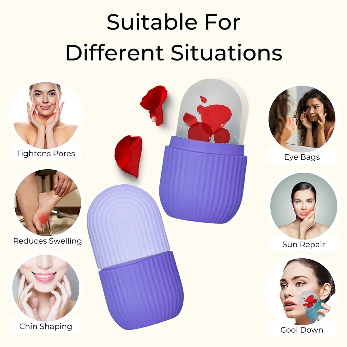 1224a Beauty Ice Roller For Face Eye Reusable Face Rollers Facial Roller Box - Zidbik