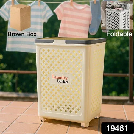 Large Foldable Laundry Basket With Wheels - Zidbik