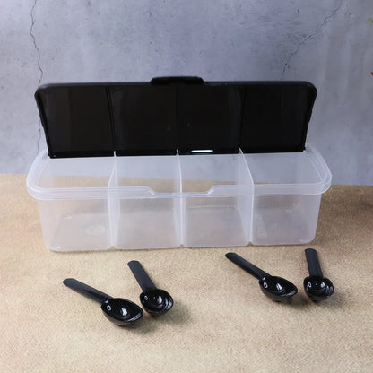 Kitchen Multipurpose Air-tight 4 Sections Storage Containers Masala Box (1 Set) - Zidbik