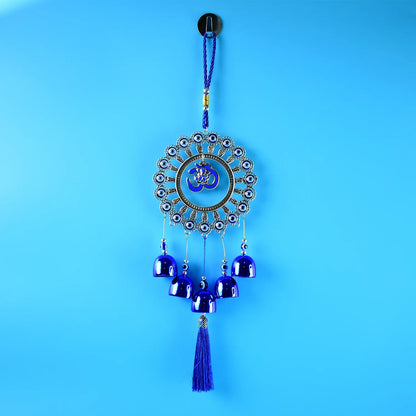 Decorative Om Evil Eye Wind Chime Wall Hanging (1 Pc) - Zidbik