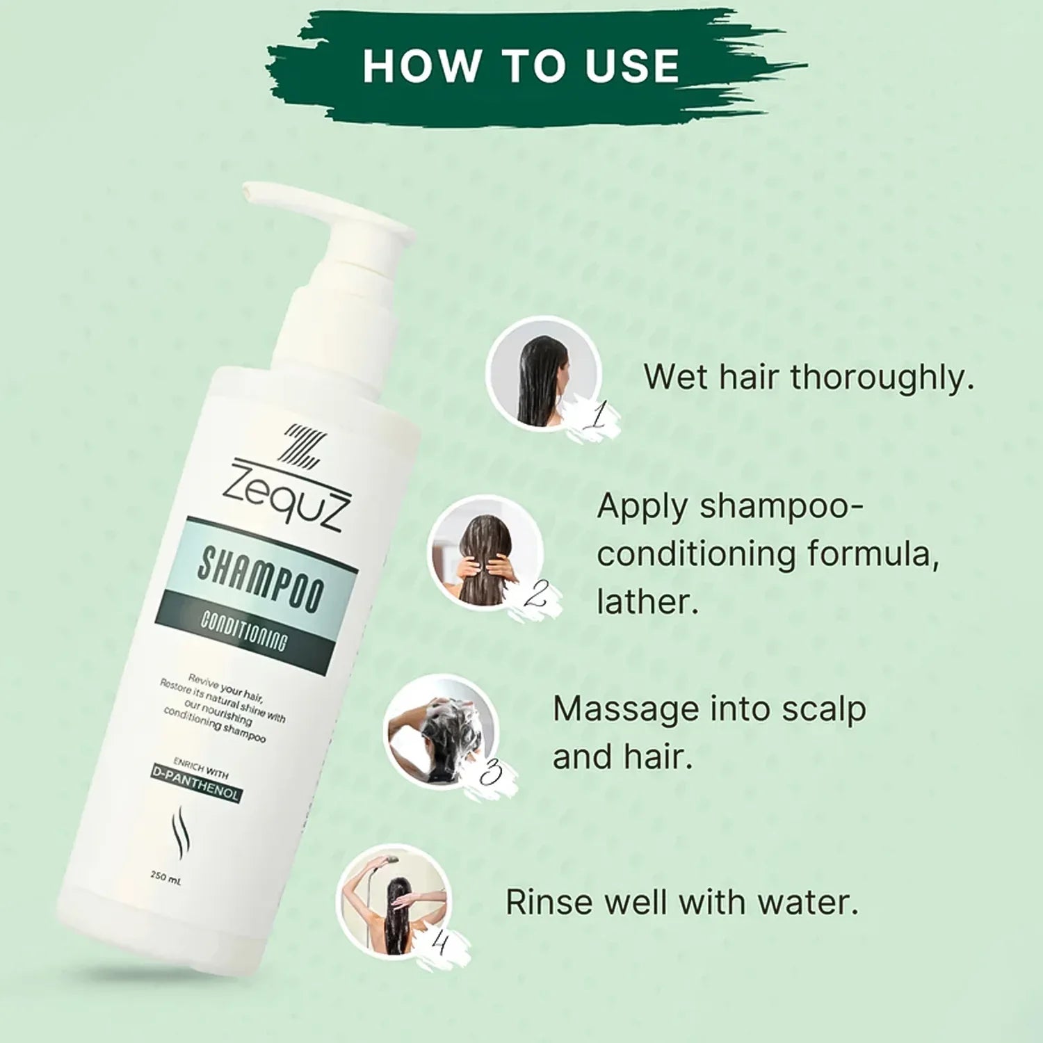 Zequz Conditioning Shampoo With D-panthenol (1 Pc 250 Ml) - Zidbik