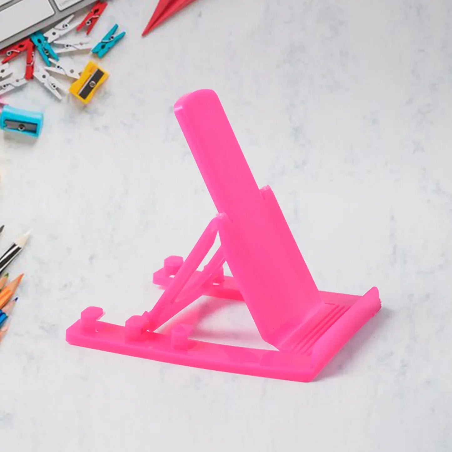 Adjustable Foldable Plastic Mobile Phone Stand Holder (1 Pc) - Zidbik