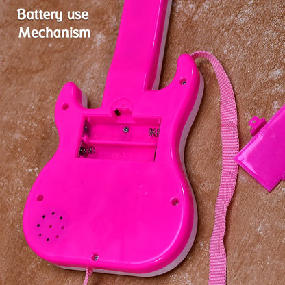 4464 Battery Operated Musical Instruments Mini Guitar Toys And Light For 3+years Old Kids. - Zidbik