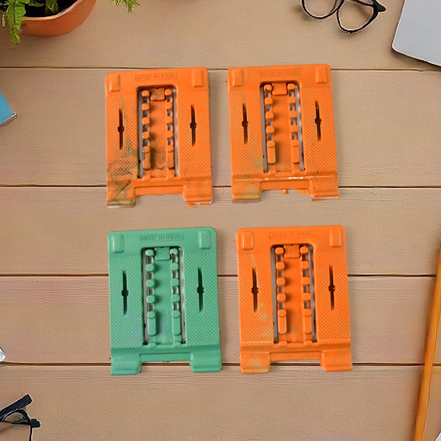 Adjustable 4 Steps Foldable Mobile Stand Holder (4 Pc) - Zidbik