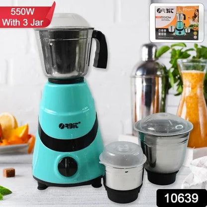 Orbit Mixer Grinder With 3 Stainless Steel Jars - 550w - Zidbik