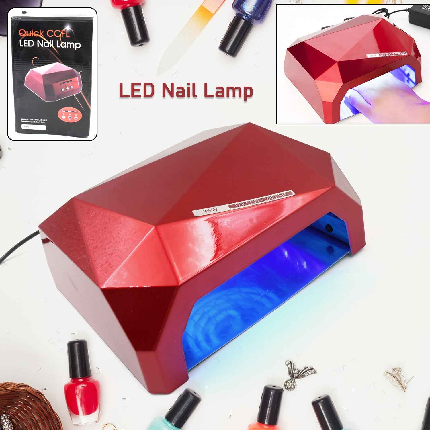 36w Led Nail Dryer Curing Nail Polish Uv Gel Diamond Shaped Nail Dryers (1 Pc)