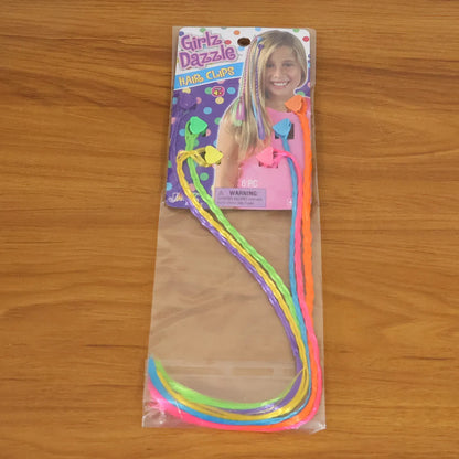 Colourful Braided Hair Extension Streaks For Girls Kids (6 Pc) - Zidbik